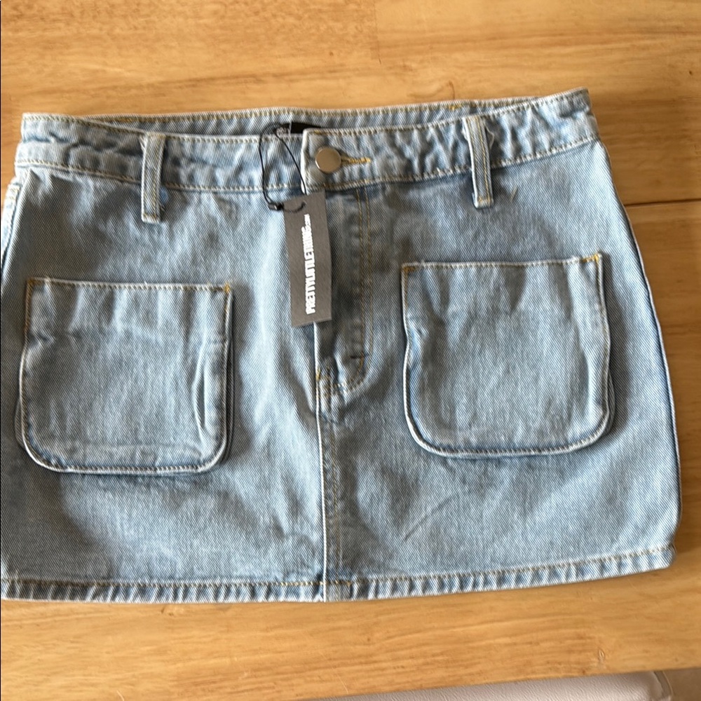 PrettyLittleThing Blue Mini Skirt